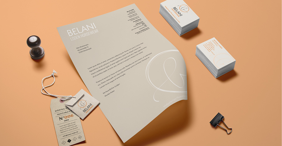 Belani Briefpapier Visitenkarten Logo